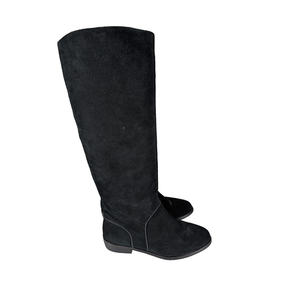 UGG Australia Delay Riding Boots Womens Sz 8 Black Suede Side Zip Tall 1020257